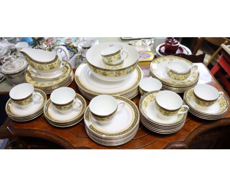 A Wedgwood bone china “India” sixty-two piece extensive part dinner &amp; tea service, part w.a.f.