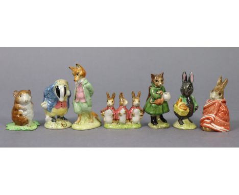 Seven other Beswick Beatrix Potter character figures “Flopsy, Mopsy &amp; Cottontail”; “Foxy Whiskered Gentleman”; “Little Bl