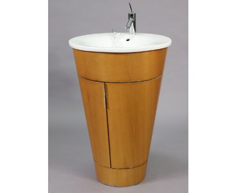 A Starck Duravit vanity basin &amp; stand, 22¾” diameter x 34” high.