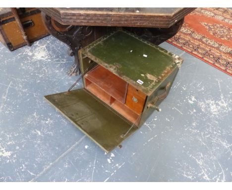 A US MILITARY FITTED SMALL TRUNK.