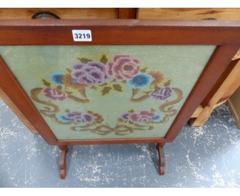 AN ART DECO FOLDING FIRESCREEN/TABLE.