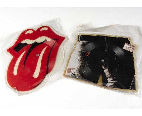 Rolling Stones Picture Discs, two UK Release shaped picture discs comprising She Was Hot (RSRP 114) and Brown Sugar (SUGAR P1