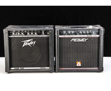 Peavey Combo Amplifiers,  two Peavey Rage 158 Combo models 15W, Transtube Technology s/n 08422513 &amp; S0414062, both genera