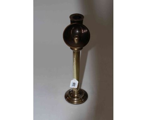 Vintage brass candle reading reflector lamp by A. Barrett &amp; Sons, London 38.5cm.