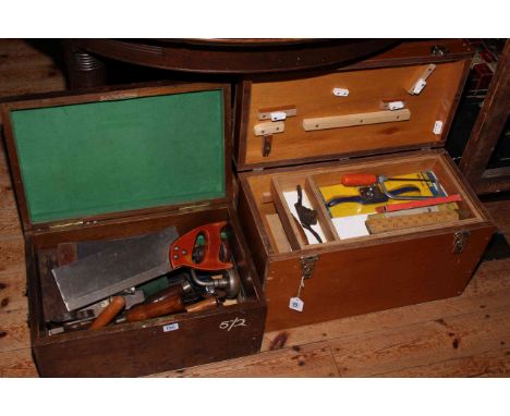 Two boxes of joiners tools, etc.