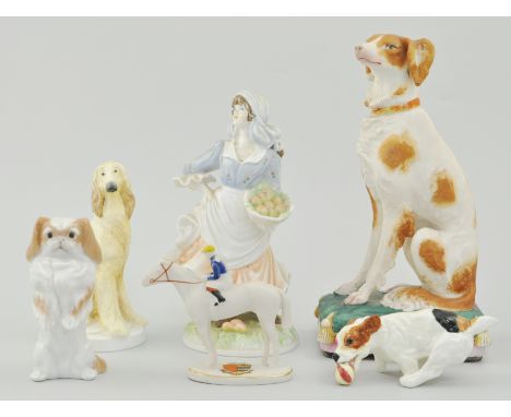Royal Worcester figure, Rosie Picking Apples from the Old Country Way Series, 51cm, a Royal Doulton Model of a Puppy, other d