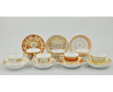 Collection of 18th/19th Century cups and saucers, (14).