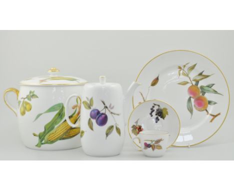 Collection of Royal Worcester Evesham pattern dinner and teaware, to include, twelve bowls, twelve side plates, a quiche dish