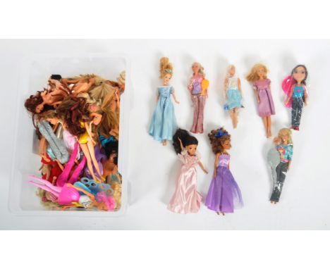 A large collection of vintage Mattel Barbies &amp; Bratz dolls. Models to include: Disney, fairy, beach and others. Quantity 