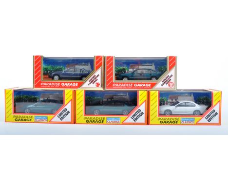 A collection of 5x assorted Dinkum Classics 1/43 scale diecast model Paradise Garage cars to include; 2 x Ford Falcon AU XR6 