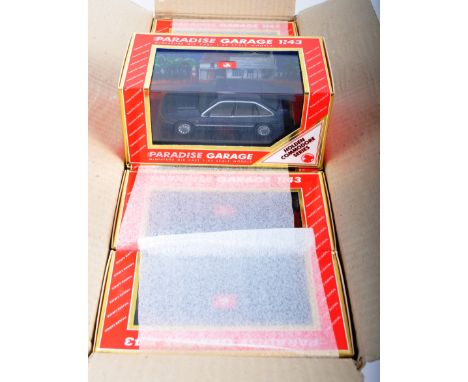 A complete box of vintage 1990s ex shop stock / trade box of Paradise Garage Series boxed diecast models.&nbsp; The Paradise 