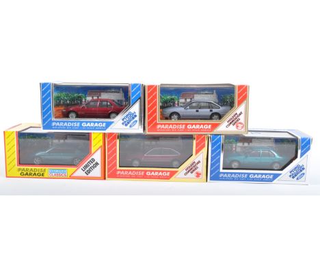 A collection of 5x assorted Dinkum Classics 1/43 scale diecast model Paradise Garage cars to include; Ford Falcon AU XR6 Limi