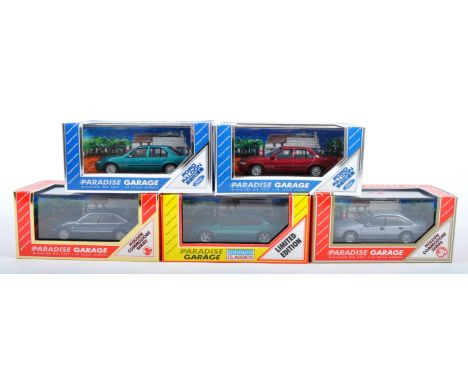 A collection of 5x assorted Dinkum Classics 1/43 scale diecast model Paradise Garage cars to include; Ford Falcon AU XR6 Limi