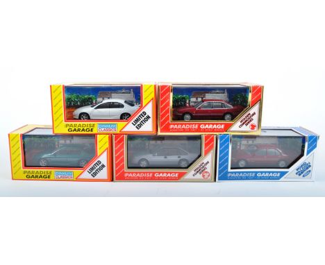 A collection of 5x assorted Dinkum Classics 1/43 scale diecast model Paradise Garage cars to include; Ford Falcon AU XR6 Limi