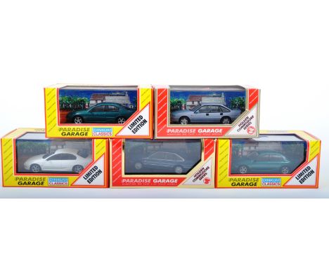 A collection of 5x assorted Dinkum Classics 1/43 scale diecast model Paradise Garage cars to include; 2 x Ford Falcon AU XR6 