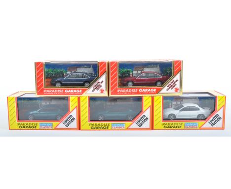 A collection of 5x assorted Dinkum Classics 1/43 scale diecast model Paradise Garage cars to include; 2 x Ford Falcon AU XR6 