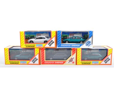 A collection of 5x assorted Dinkum Classics 1/43 scale diecast model Paradise Garage cars to include; 2 x Ford Falcon AU XR6 