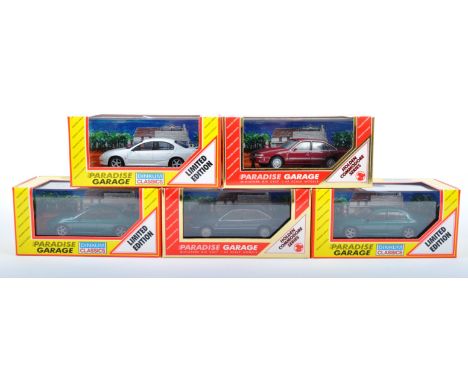 A collection of 5x assorted Dinkum Classics 1/43 scale diecast model Paradise Garage cars to include; 2 x Ford Falcon AU XR6 