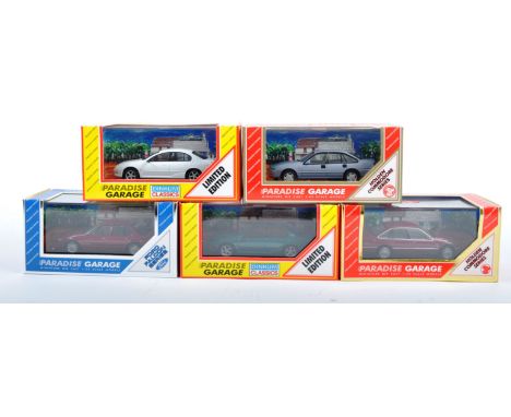 A collection of 5x assorted Dinkum Classics 1/43 scale diecast model Paradise Garage cars to include; Ford Falcon AU XR6 Limi