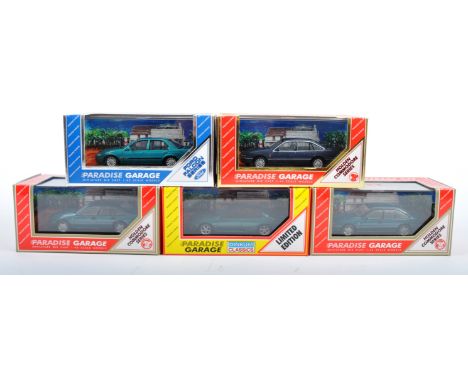 A collection of 5x assorted Dinkum Classics 1/43 scale diecast model Paradise Garage cars to include; Ford Falcon AU XR6 Limi