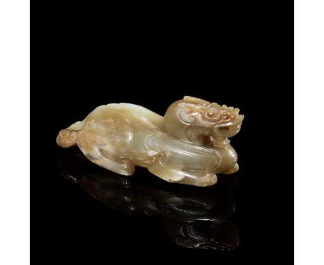 A RARE, LARGE AND POWERFUL JADE FIGURE OF A BIXIE, MID-WESTERN HAN DYNASTY - EARLY SIX DYNASTIES PERIODExpert's note: The mag