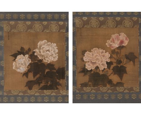 'RED AND WHITE COTTON ROSES', A PAIR OF SILK PAINTINGS AFTER LI DI (C. 1100-AFTER 1197)China, 19th century. Ink and watercolo