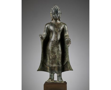 A RARE BRONZE FIGURE OF BUDDHA, MON DVARAVATI PERIODScientific Analysis Report: A thermoluminescence analysis report issued b