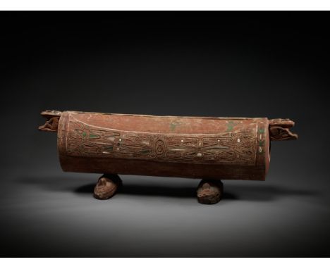 A RARE AND MASSIVE CEREMONIAL SLIT DRUM, GARAMUT, SEPIK RIVER REGION OR LOWER RAMUTPublished: Alex Bortignon, Social Rite and