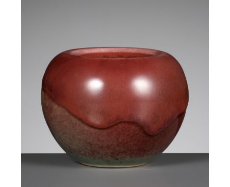 A RARE 'JUN-IMITATION' WATERPOT, PINGGUOZUN, KANGXI PERIODOpinion: No other examples of this specific glaze type, combined wi