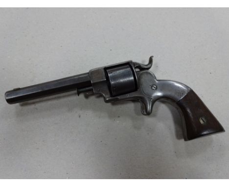 A SCARCE, PLAIN FINISH ALAN & WHEELOCK. 32' SHORT RIM-FIRE BREECH LOADING SIDE HAMMER REVOLVER, serial number 360. About 1,50