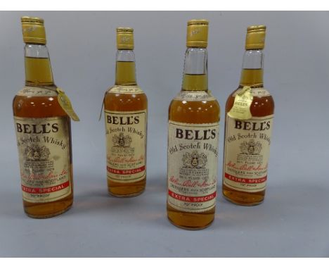 FOUR BOTTLES OF BELL'S OLD SCOTCH WHISKY EXTRA SPECIAL, 70% proof, 26 2/3 flozs, No.98951 HZ3, 034 225 KK3, 033874 IM5 and 59