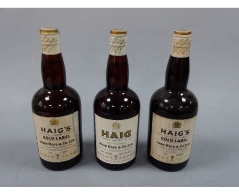 HAIG'S GOLD LABEL BLENDED SCOTCH WHISKY, 70% proof, 26 2/3 flozs, six with spring cap, two screw cap (8)