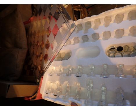 Glass chess set and other games