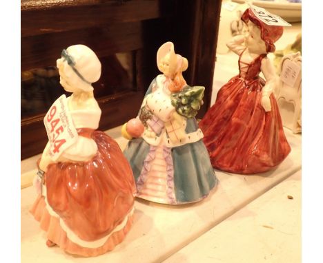 Four lady figurines including Royal Worcester and Royal Doulton