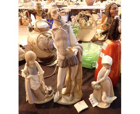 Three Nao figurines two A/F 