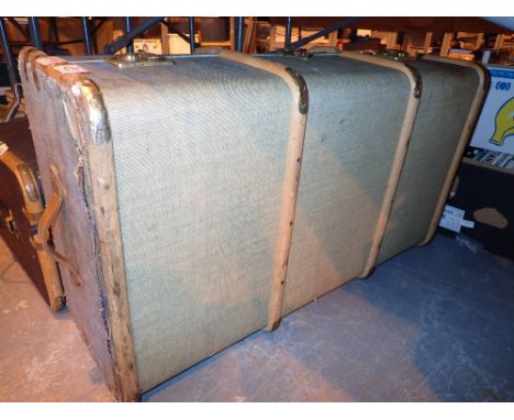 Antique bentwood travel trunk 
