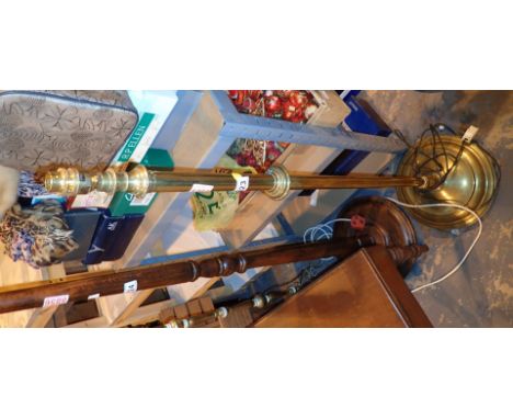 Large brass standard lamp  CONDITION REPORT: All electrical items in this lot have been PAT tested and have PASSED. THIS DO N