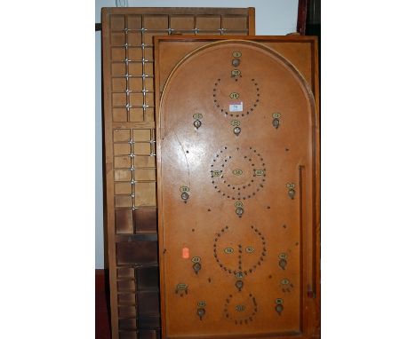 A mid-20th century Chad Valley bagatelle board; together with a printers tray (2) 