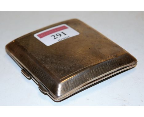 An Art Deco gents pocket cigarette case having all over engine turned decoration, maker S Blankensee & Sons Ltd, Birmingham 1