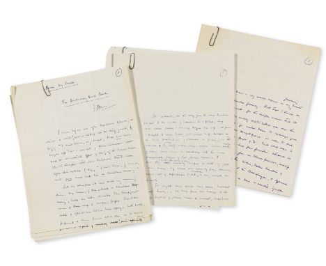Bates (Herbert Ernest, writer, 1905-74) Collection of 11 manuscript magazine and newspaper articles, autograph manuscripts, a