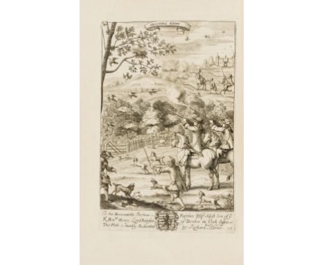 Blome (Richard) The Gentlemans Recreation, 2 parts in 1, first edition, engraved frontispiece, printed title in red and black