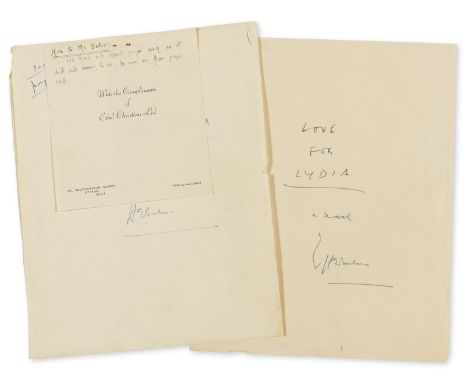 Bates (Herbert Ernest, writer, 1905-74) Love for Lydia, autograph manuscript signed "H.E. Bates", c. 780pp. (comprising 700 n