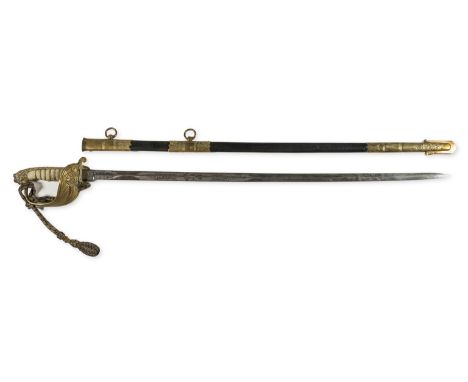 Fulford (Reginald Baldwin, naval officer and Arctic Explorer, 1851-86).- Naval Officer's Dress Sword, steel blade, etched dec