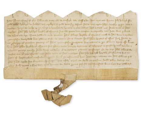 Wiltshire, ?Hindon.- Charter, grant by Gilbert Ode, rector of 'Sotesbrok Church', of a curtilage and house in Henton [Hindon]