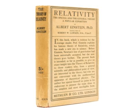 Einstein (Albert) Relativity. The Special &amp; General Theory, first edition in English , portrait frontispiece, diagrams an