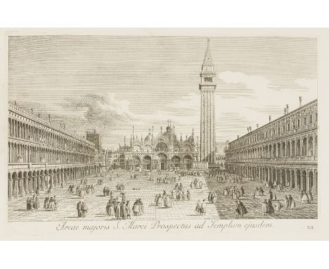 Canaletto (Giovanni Antonio Canal, called) Urbis Venetiarum Prospectus Celebriores, 3 parts in 1, 3 printed titles in red and