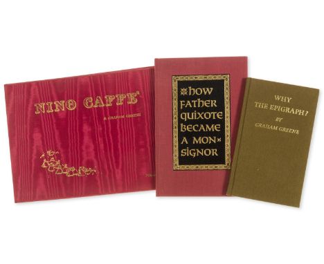 Greene (Graham) Nino Caffe. L'Obelisco, first edition, T.L.s, from the author (discussing Wobbe's bibliography and his submit