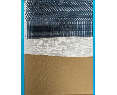 Heinz Mack (Lollar 1931). Sahara-Projekt: Station 4, Die Sandreliefs. 1972-75. Collage. 100 x 80 cm. Originaler Rahmen. R. u.
