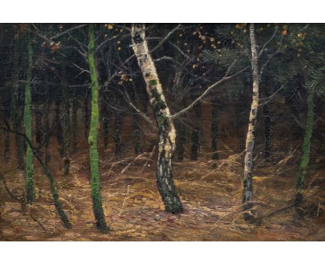 Elisabeth von Eicken (Mühlheim/Ruhr 1862 - Potsdam 1940). Waldrand. Öl/Lw./Karton. 21,5 x 32 cm. R. u. sign. E. von Eicken. W