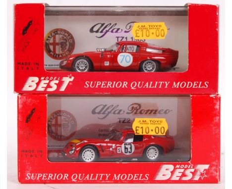 Two Italian 1/43 scale Best Models diecast model Alfa Romeos to include model; 9062 &amp; 9113. Both within their original pl